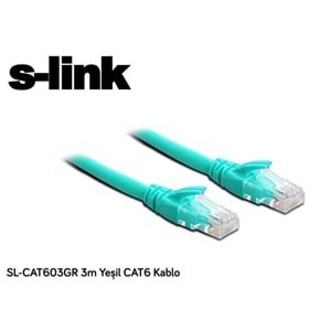S-link SL-CAT603GR 3m Yeşil CAT6 Kablo