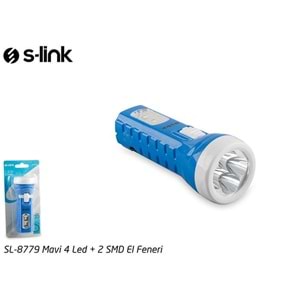S-link SL-8779 Mavi 4 Led + 2 SMD El Feneri