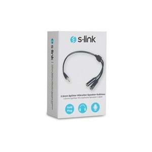 S-link SL-302MS 3.5mm Mikrofon Kulaklık Çoklayıcı Kablo, Çevirici