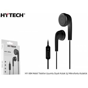 Hytech HY-X04 Mobil Telefon Uyumlu Siyah Kulak İçi Mikrofonlu Kulaklık