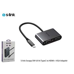 S-link SW-U516 4K@30Hz TypeC to HDMI + VGA Adaptör