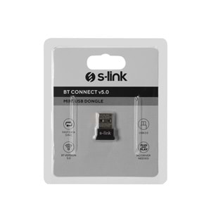 S-link SLX-BL050 Bluetooth 5.0 Alıcı, Mini Dongle Usb Alıcı, Bluetooth 5.0 Adaptör, USB Bluetooth 5.0, Win10 Tak Çalıştır, Çoklu Cihaz Bağlama