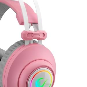 Rampage RM-K1 PULSAR Pembe Usb 7.1 Surround+Titreşim RGB Işık Efektli Gaming Oyuncu Mikrofonlu Kulaklık