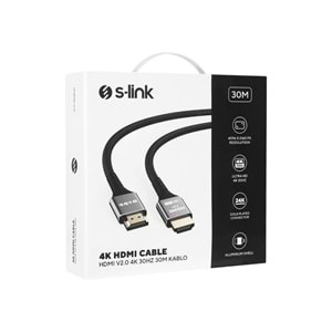 S-link SLX-HD4K30 19+1 HDMI to HDMI 30M Metal v2.0 4K (4096*2160) 30Hz Kablo