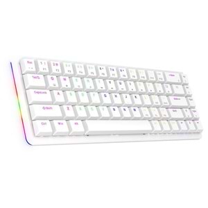 Rampage REBEL Beyaz Low Profile BLUE SWITCH Mekanik Gaming Oyuncu Klavye US Layout Rainbow