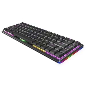 Rampage REBEL Siyah Low Profile RED SWITCH Mekanik Gaming Oyuncu Klavye US Layout Rainbow