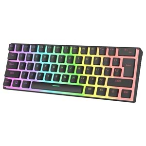Rampage RADIANT K11 Siyah Type-C Bağlantılı RGB Puding Tuşlu US Layout Red Switch Gaming Oyuncu Klavye (OUTLET)