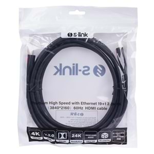 S-link SL-HDM4K13 19+1 HDMI to HDMI 3m v2.0 4K (3840*2160) 60Hz Kablo