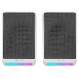 Mikado MD-178 2.0 3W*2 Beyaz RGB Aydınlatmalı USB + 3.5mm USB 5V Speaker Hoparlör