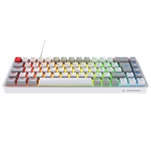 Rampage YORU MINI Beyaz/Gri Type-C Bağlantılı OUTEMU Red Swich Q Mekanik Gaming Oyuncu Klavye RGB