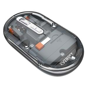 Everest SM-BT29 Glassy Usb Gri Transparan 2in1 Bluetooth ve 2.4GHz Kablosuz Mouse