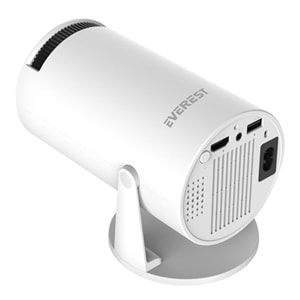 Everest PJ10 Beyaz Mini Taşınabilir 1280*720p 6500 Lümen 120 ANSIL Android 11 Kablosuz Ekran Yansıtmalı HD Projeksiyon Cihazı