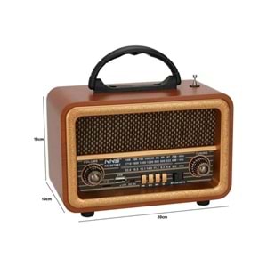 NS-8070BT Taşınabilir Nostaljik Radyo Bluetooth Hoparlör USB