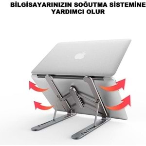 NBTech ADS-AL10 Plastik Ayarlı Laptop Macbook Notebook Yükseltici Tutucu Stand, Katlanabilir Notebook Standı