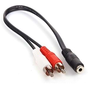 Dark 2 x RCA Erkek (Analog Ses) - 3.5mm Stereo Dişi Dönüştürücü AU35XRCA