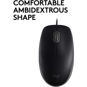 Logitech B110 Siyah Silent (Sessiz) USB Kablolu Optik Mouse 910-005508