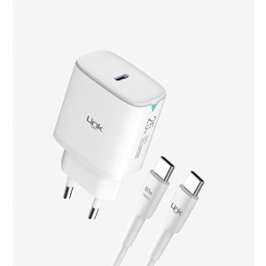 LinkTech C311 Beyaz Safe Tip-C Kablolu PD3.0 25W Hızlı Şarj Cihazı