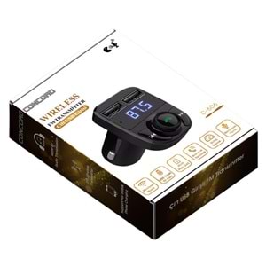 Concord C-606 Bluetooth 2xUSB Desteği Çift 3.4A Bluetooth Fm Transmitter