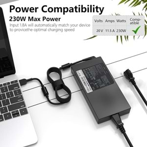FAST CU39 20V 11.5A 230W Lenovo Notebook Adaptörü (USB Tip)