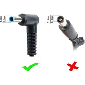 Fast CU65 65W 19.5V 3.33A 4.5*3.0 Hp Mavi Uç Standart Adaptör, 65W Mavi Uç HP Notebook Şarj Adaptörü