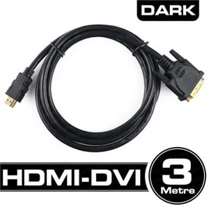 Dark 3m (24+1) DVI - HDMI Çift Yönlü Görüntü Bağlantı Kablosu (DK-CB-DVIXHDMIL300)