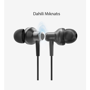 LinkTech H675 Siyah Premium Metal Süper Bas Silikonlu Kulak İçi 3.5mm AUX Kablolu Kulaklık