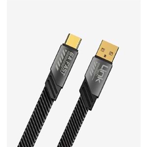 LinkTech K470 Gri Mecha Stil 1.2 Metre 66W USB to Type C PD Hızlı Şarj Kablosu