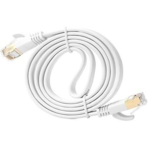 Dark 1m Cat7 Kablo BC AWG30 FTP Beyaz Slim Patch Kablo (DK CB NT7F100W)