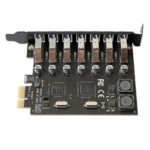 NBTech NB-4899 7 Port USB Hub, PCI Expres USB3.0 Kart 7 Port Çoklayıcı, PCI ex USB3.0 Çoklayıcı Kart (Win7/8/10/11, Linux, MacOs)