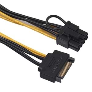 NBTech NB-5062 Sata To 8 Pin Ekran Kartı Power Çevirici, 6+2 Pin 8Pin Ekran Kartı Kablo, Bakır 20Cm
