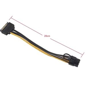 NBTech NB-5062 Sata To 8 Pin Ekran Kartı Power Çevirici, 6+2 Pin 8Pin Ekran Kartı Kablo, Bakır 20Cm