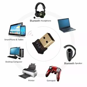 PrimeX PX-AC-BTU50 Bluetooth 5.0 Alıcı, Mini Dongle Usb Alıcı, Bluetooth 5.0 Adaptör, USB Bluetooth 5.0, Win10 Tak Çalıştır, Çoklu Cihaz Bağlama