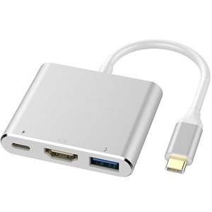 NBTech NB-U515 Gri Metal Type-C to 4K HDMI + USB 3.0 Çevirici Adaptör