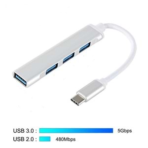NBTech NB-TYP4 Macbook/Asus/Hp/Lenovo 4 Port Type-C USB3.0 Çoklayıcı