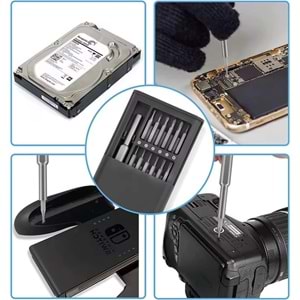 PrimeX TRN-24 Kasa Elektronikçi Tornavida Seti, Saatçi Tornavida Seti, Cep Telefonu Tornavida Seti, Bilgisayar Tamir Tornavida Seti, Mini Tornavida Seti 24'lü