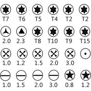 PrimeX TRN-25 Deri kılıf Elektronikçi Tornavida Seti, Saatçi Tornavida Seti, Cep Telefonu Tornavida Seti, Bilgisayar Tamir Tornavida Seti, Mini Tornavida Seti 25'li