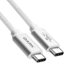 Dark Beyaz 1m USB Type-C 240W PD Ultra Hızlı Şarj ve 480Mbps Örgülü Kablo DK-CB-USB240PD101