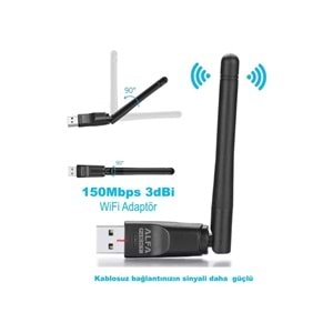 TRIO W114 300 Mbps Kablosuz Usb Adaptör, Antenli Wifi Adaptör , Wifi Dongle (Win10/11 Tak Çalıştır)