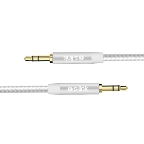 S-link Swapp SW-C1 1m Stereo 3.5 to 3.5 Silver Stereo Kablo