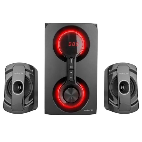 Mikado MD-221BT 2+1 40W Siyah Multimedya FM/BT/SD/USB Speaker Hoparlör (Kutu Hasarlı-OUTLET)