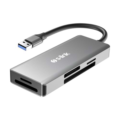 S-link SL-CR51 Type C ve USB3.0 to CF/SD/M2 Ngff/ Micro SD/ MS 5 in 1 Metal Kart Okuyucu