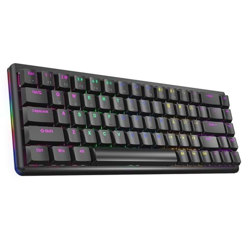 Rampage REBEL Siyah Low Profile RED SWITCH Mekanik Gaming Oyuncu Klavye US Layout Rainbow