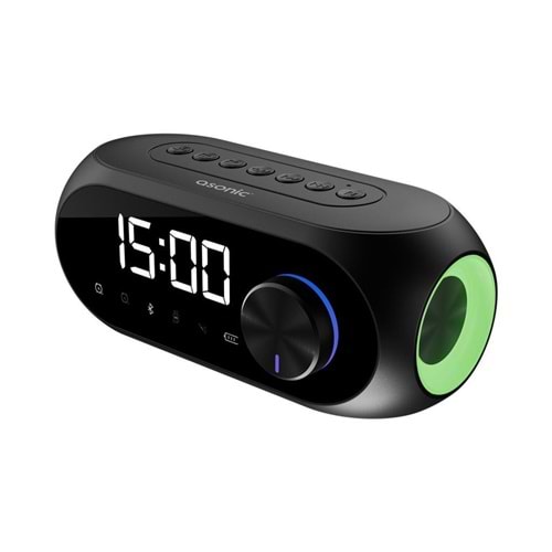 Asonic AS-W6 1200mAh 5W Siyah Bluetooth /Aux/Derece/USB/Saat Alarmlı Bluetooth Hoparlör