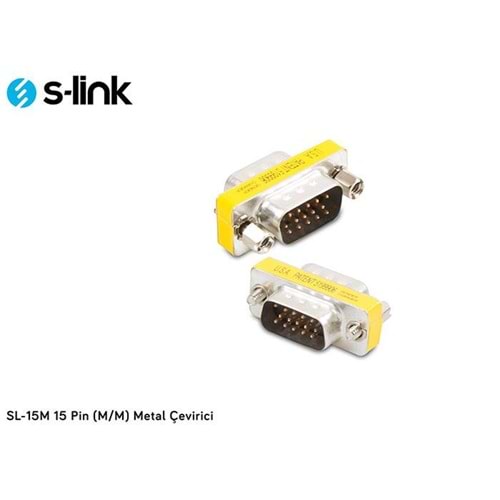 S-link SL-15M 15 Pin VGA Dişi/Dişi Metal Çevirici