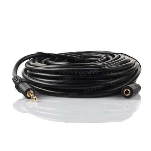 Dark 10 Metre 3.5mm Stereo Ses Uzatma Kablosu (3.5mm Dişi - 3.5mm Erkek) (DK-CB-AUEXTL1000)