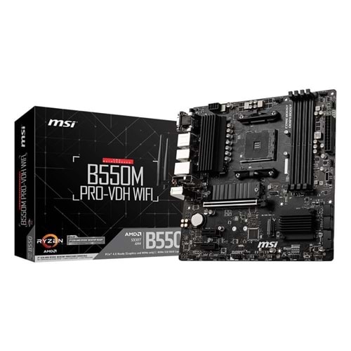 MSI B550M PRO-VDH Amd B550 Soket AM4 DDR4 4400(O.C.) M.2 Anakart