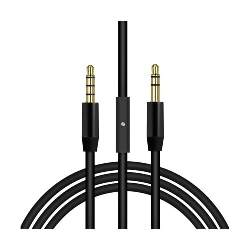 Concord C-818S Mikrofonlu AUX Stereo Kablo, 3.5mm Jak Mikrofonlu Ses Kablosu 1 Metre Siyah