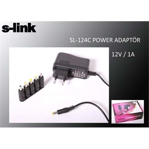 S-Link Sl-124C 12V 1A 5 Uçlu Universal Modem Adaptör