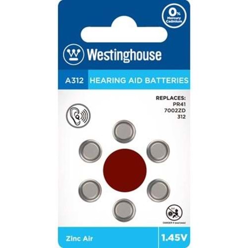 Westinghouse A312 İşitme Cihaz Pili 6Lı Blister Ambalaj