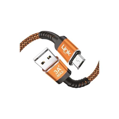 LinkTech K421 Turuncu 1 Metre USB Micro USB 3A Şarj Kablosu